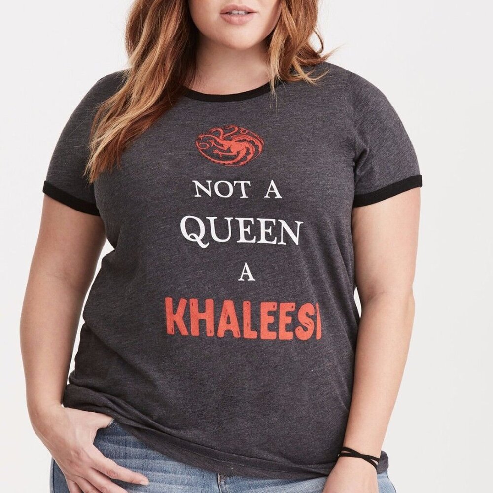 Torrid Game Of Thrones Queen Khaleesi Grey Classic Fit Ringer Tee